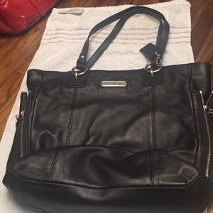 Coach: large soft leather tote: black on black!